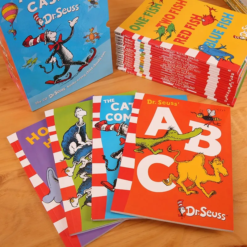Kids Toys Now - 子供のための古典的なdrseussのケース,楽しいストーリー,英語の絵本,子供のための学習玩具,20冊の本