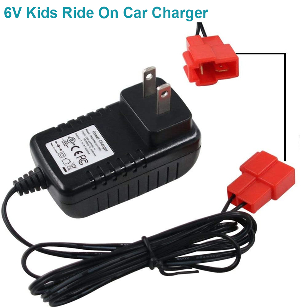 Kids Toys Quad - 乗り物用6Vバッテリー充電器、ロールプレイキッドTRAXフローズンGMCモトATVクワッドチェリーシルバラードポリストラック用6ボルト充電器