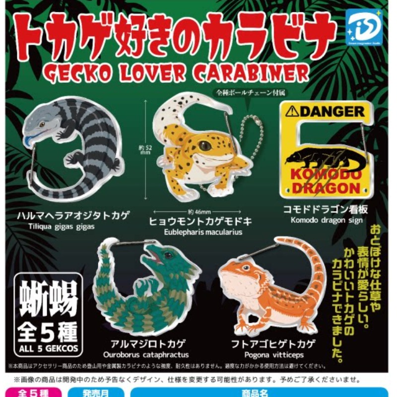 Kids Toys Under 1 Year - トカゲ、ヤモリ、カラビナ、カプセルトイ、キーホルダー、ヒゲトカゲ、コモドドラゴン、キーチャーム、かわいい爬虫類デザイン、バックパック用キーリング