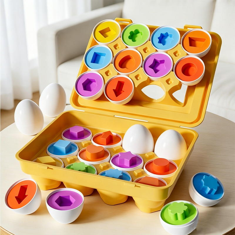 Kids Toys 2 Year Old - モンテッソーリゲーム 赤ちゃんのおもちゃ スマートエッグシェイプマッチパズル 子供向け 赤ちゃんの発達玩具 知育玩具