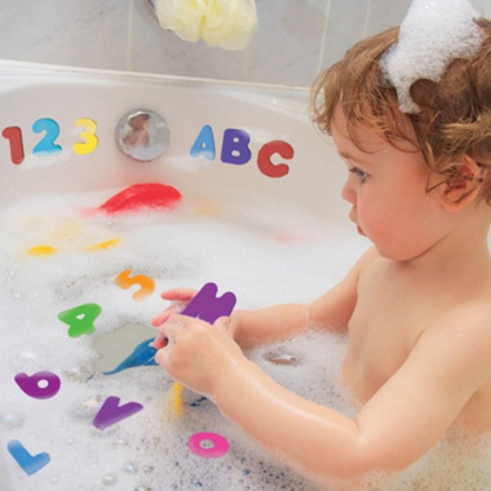 Bath Letter Number Foam - 36 個ステッカーゲーム水泳遊びおもちゃ教育玩具アルファベット浴槽文字数字 ABC 123 フォームセット