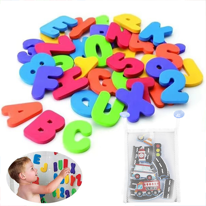 Bath Letter Number Foam - 子供用お風呂おもちゃ 泡で遊べる浮かぶおもちゃ 文字 数字 赤ちゃん早期教育玩具 浴室