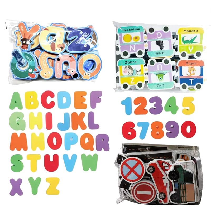 Bath Letter Number Foam - ベビーバスおもちゃ 浮き泡 EVAパズル 入浴おもちゃ 子供用 文字