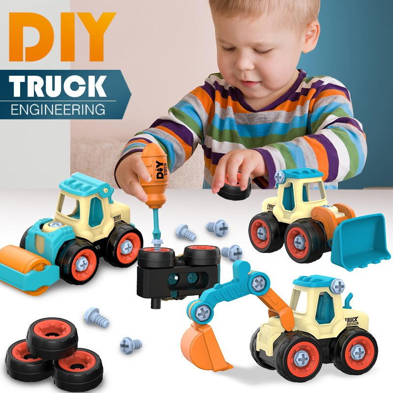Kids Toys 2 Year Old - ナット分解ロードアンロードエンジニアリングトラック掘削機ブルドーザーモンテッソーリ教育玩具子供ネジクリエイティブツール車