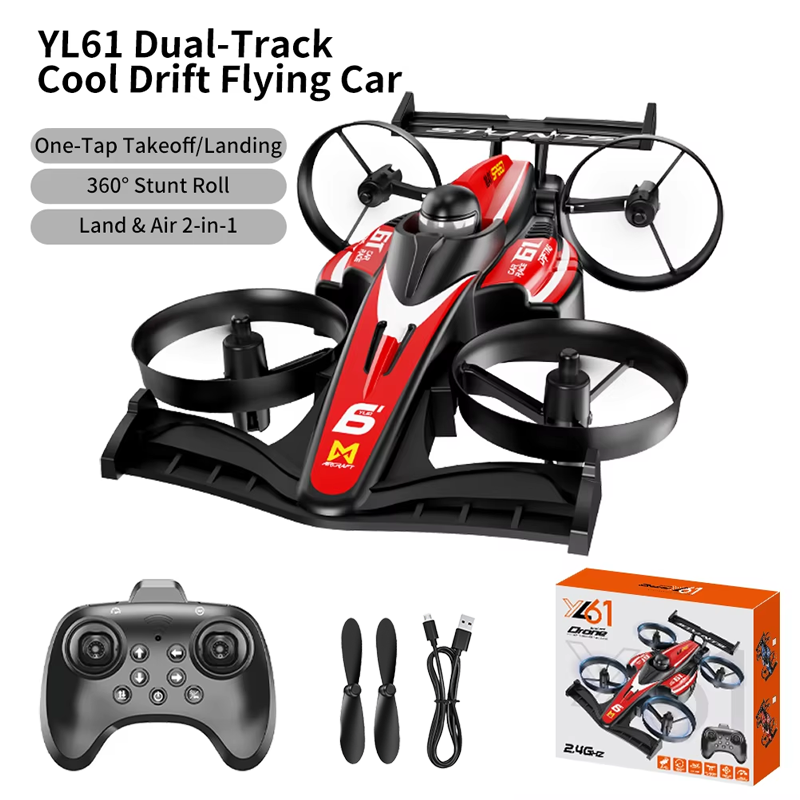 Kids Toys Now - 2026年アップグレード版 YL61 デュアルユース RC フライングレースカー ワンキーテイクオフ