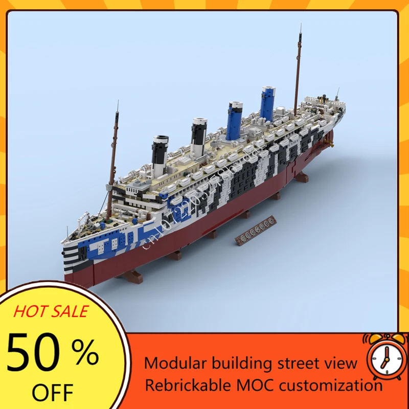 Kids Toys Xmas - 10615ピース MOC HMT オリンパス タイタニック カスタム軍艦モデルキット