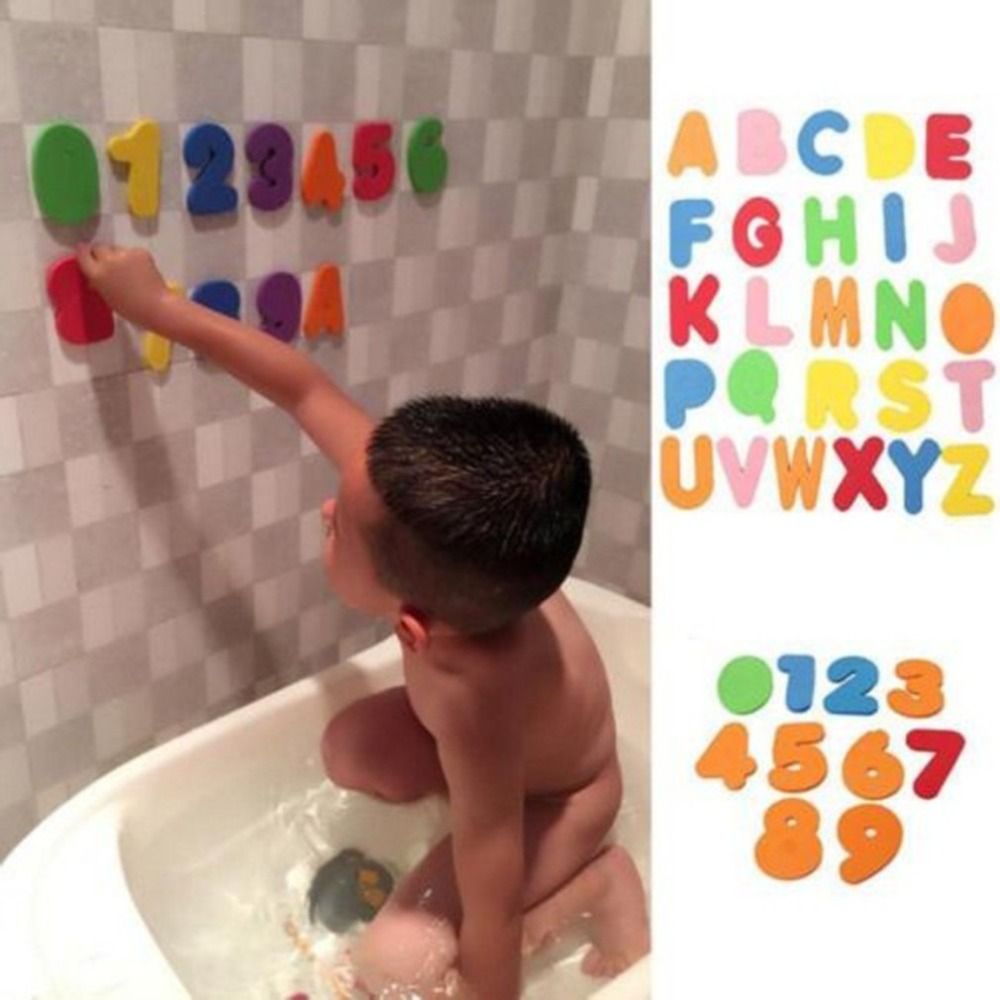 Bath Letter Number Foam - 36 個ステッカーゲーム子供のための子供教育おもちゃ文字数字 ABC 123 アルファベット浴槽泡セット