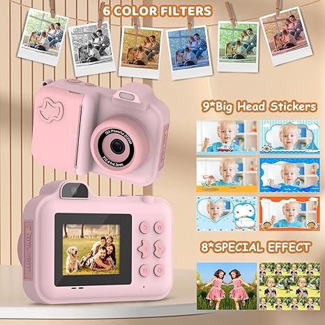Kids Toys Videos - 子供カメラインスタントプリントカメラ子供のためのデュアルレンズビデオ録画写真サーマル印刷ミニデジタルカメラ 32 グラムカード