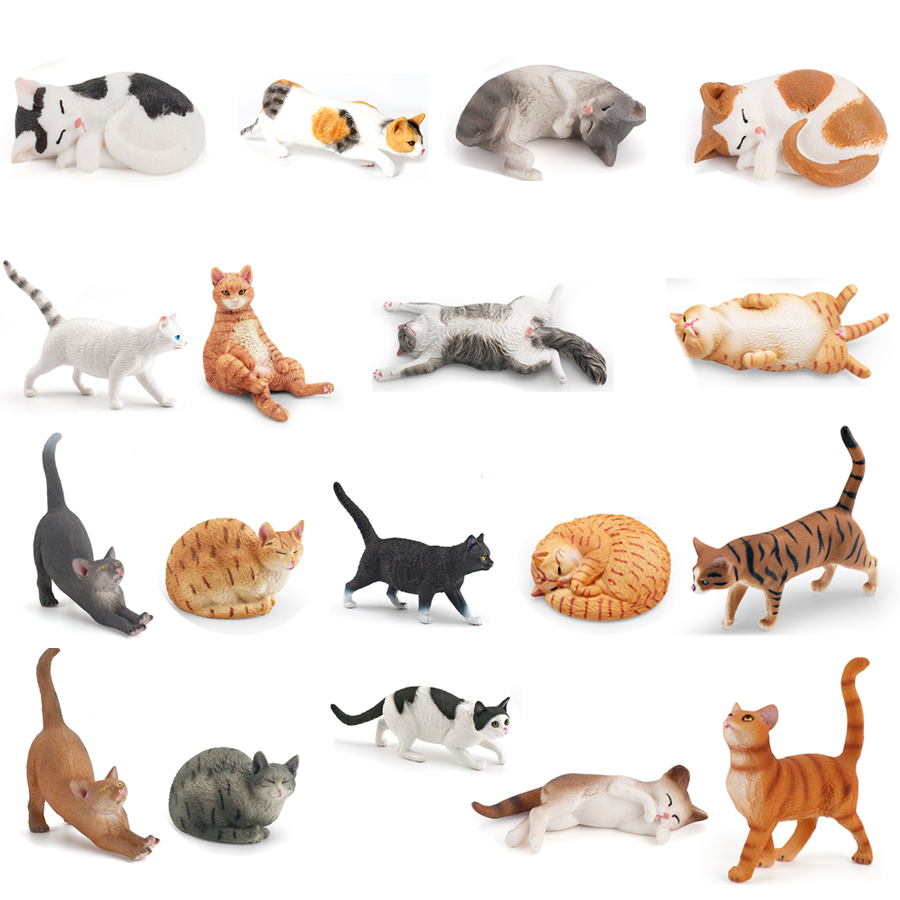 Kids Toys Under 1 Year - リアルなかわいい子猫怠惰な牧歌的な猫ワイヤーヘア猫モデルフィギュア家の装飾クリエイティブデスクトップ装飾コレクション子供のおもちゃ