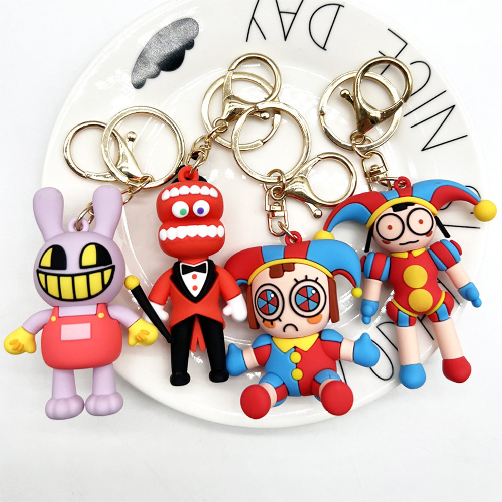 Kids Toys Resale - アメージングデジタルサーカスキーホルダー人形女の子男の子チェーンデスクトップ飾り漫画アニメフィギュアバッグキーチャーム誕生日プレゼント