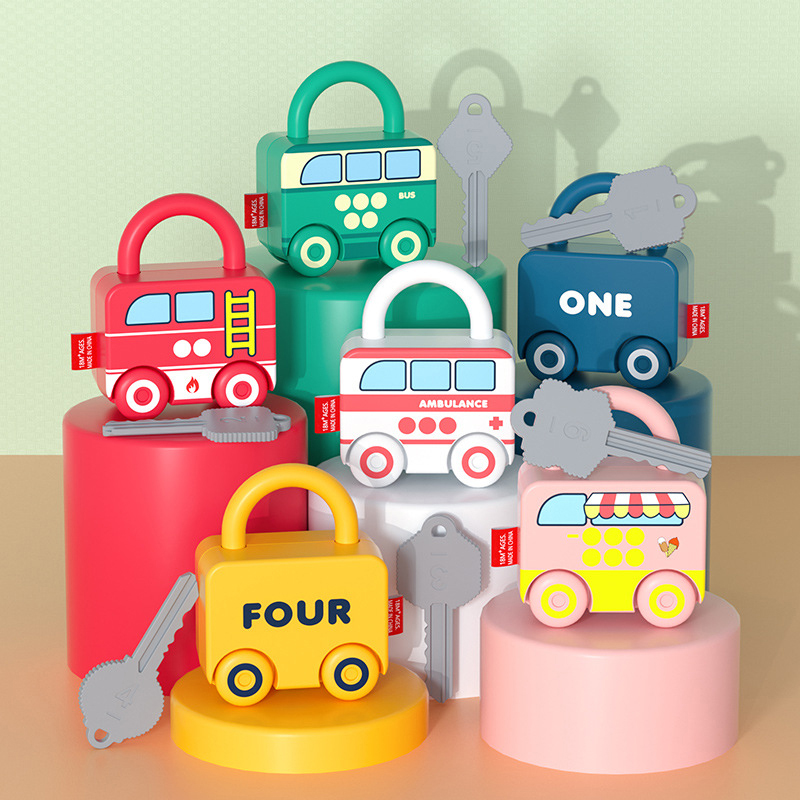 Kids Toys 2 Year Old - 赤ちゃん学習ロックとキー車ゲームモンテッソーリ教育玩具番号マッチングロックおもちゃ感覚おもちゃ子供のための 1 2 3 年