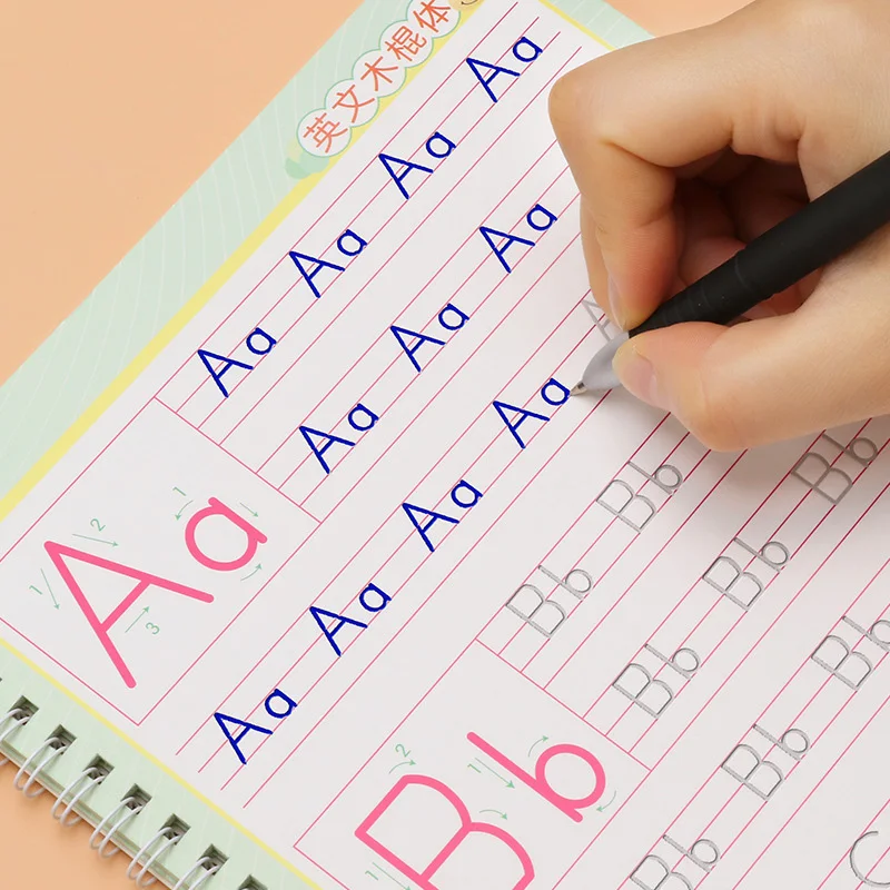 Kids Toys Now - 再利用可能な英語アルファベットコピーブック描画おもちゃ手書き溝自動フェード教育玩具子供のためのモンテッソーリ