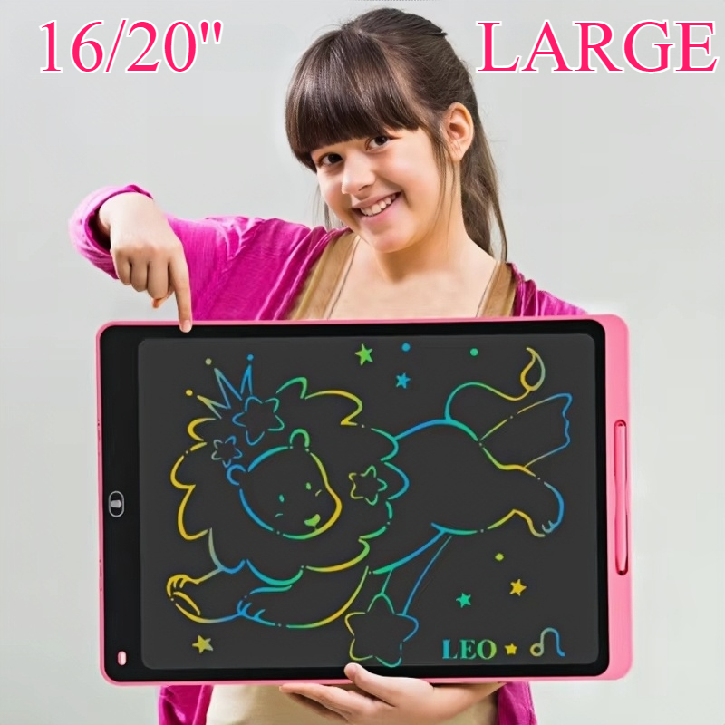 Learning Tablet Kids - 16/20 インチ液晶描画ボードライティングタブレットモンテッソーリ学習知育玩具子供大落書きマジック手書き黒板