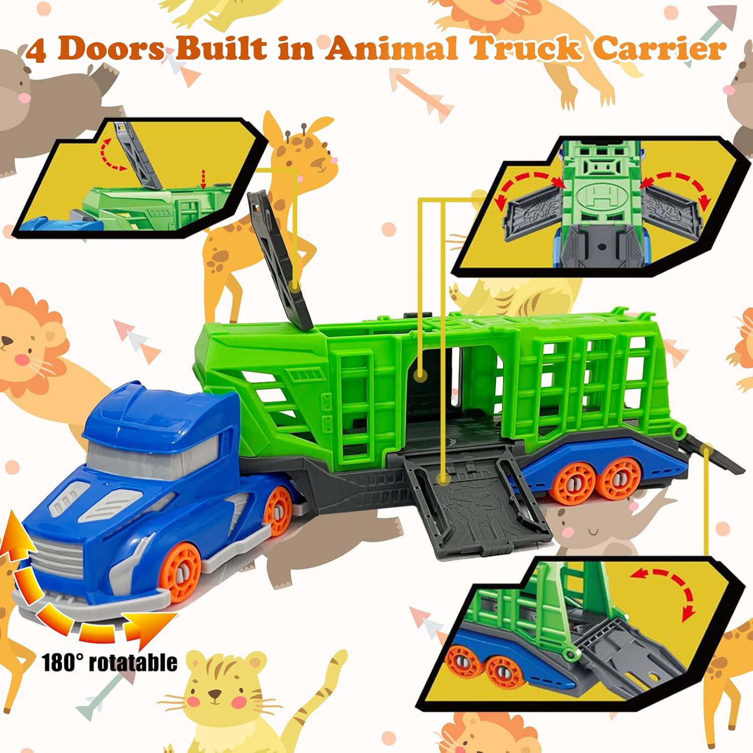 恐竜動物輸送車両おもちゃセットには、輸送車両1台、恐竜または - Kids Toys Videos のレビューと価格