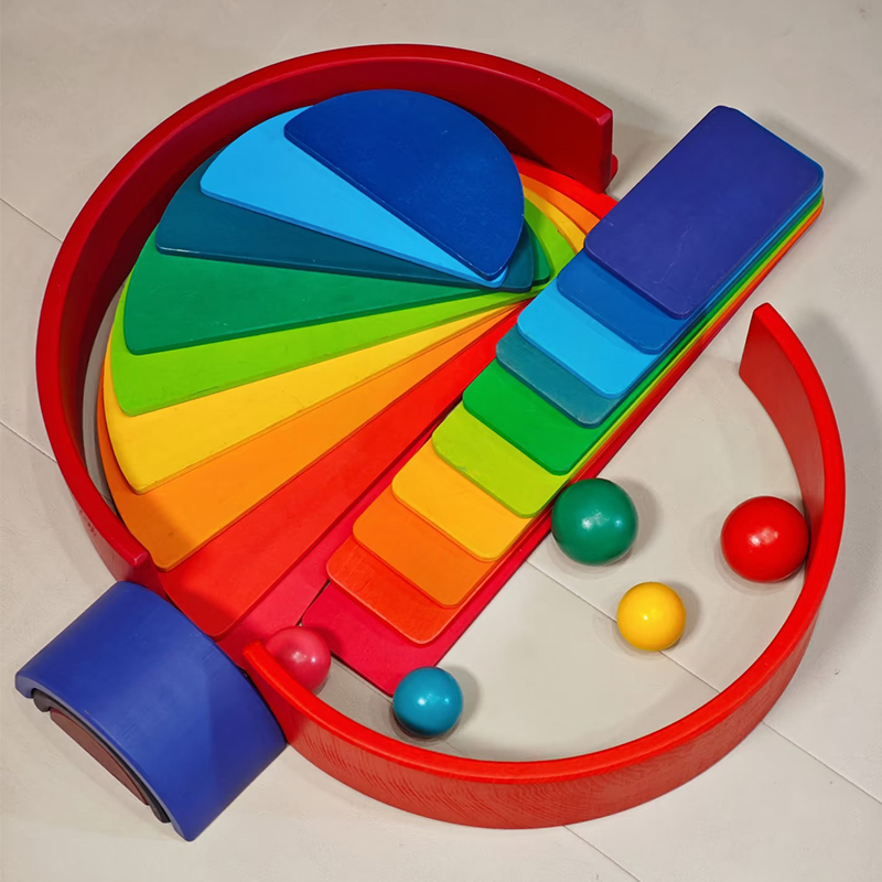 木製レインボーブロックカラフルなスタッキングビルディングブロ - Wooden Blocks Stacking のレビューと価格
