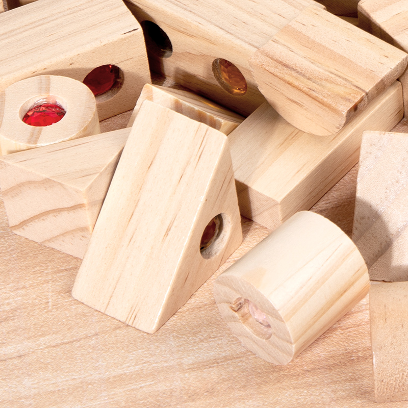 DIYブロック キラキラアクリルおもちゃ 子供用 木製モンテ - Wooden Blocks Stacking のレビューと価格