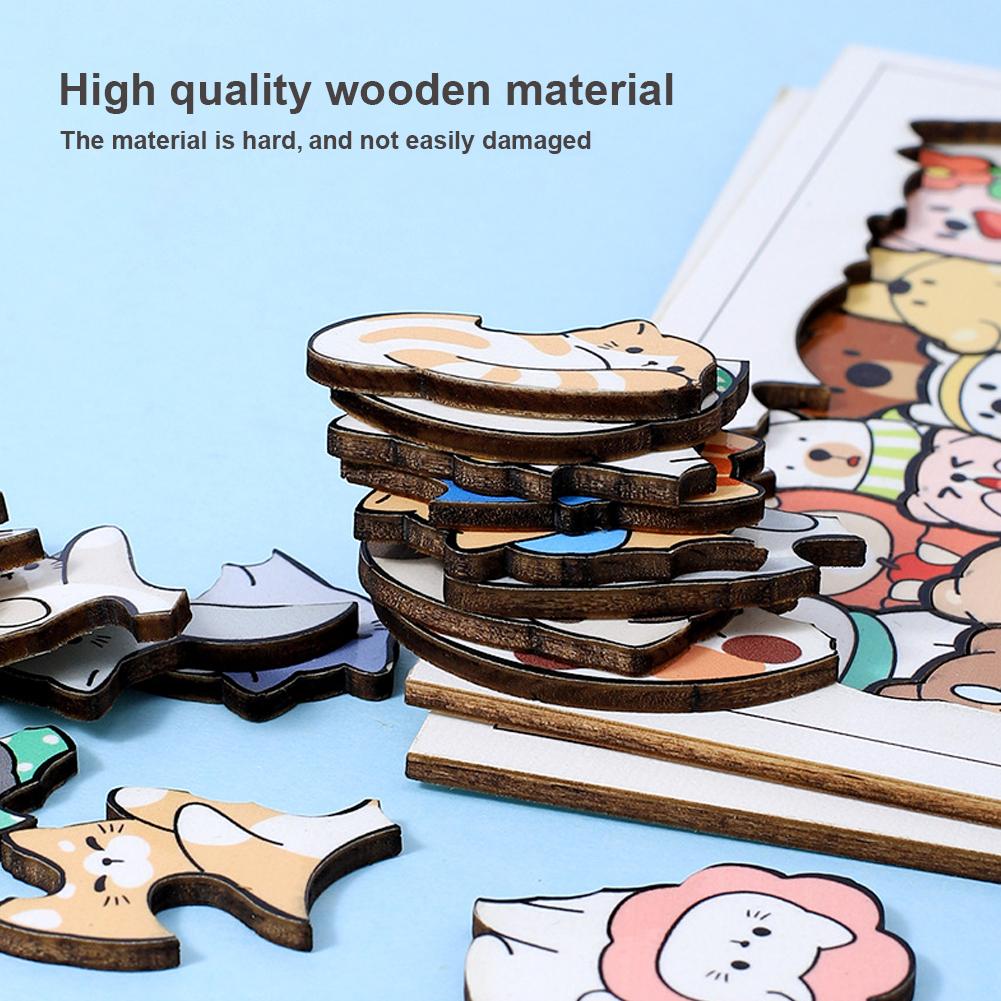 50 個木製猫パズル動物木製パズルスタッキングおもちゃ教育パ - Wooden Blocks Stacking のレビューと価格