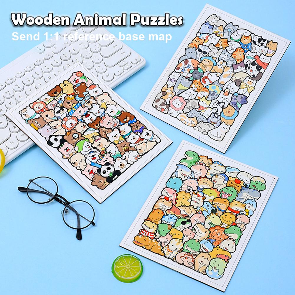50 個木製猫パズル動物木製パズルスタッキングおもちゃ教育パ - Wooden Blocks Stacking のレビューと価格