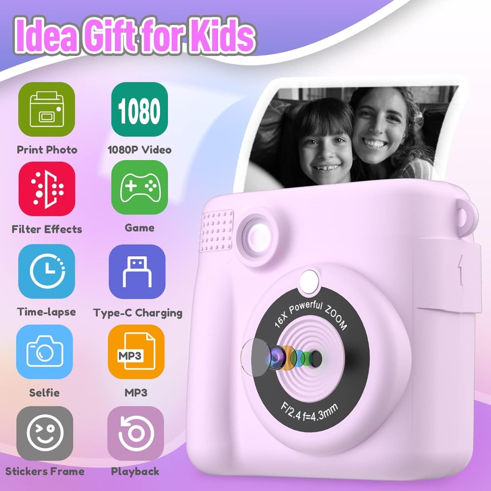 子供用インスタントプリントカメラ、HDデジタルビデオカメラ、 - Kids Toys Videos のレビューと価格