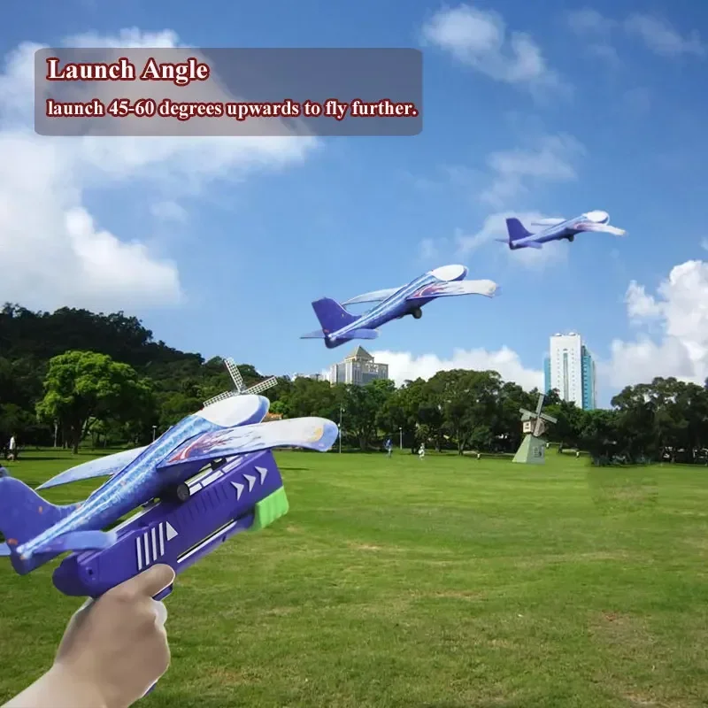 子供用フォーム飛行機おもちゃ銃,男の子用ランチャー,アウトド - Catapult Launcher Toy のレビューと価格