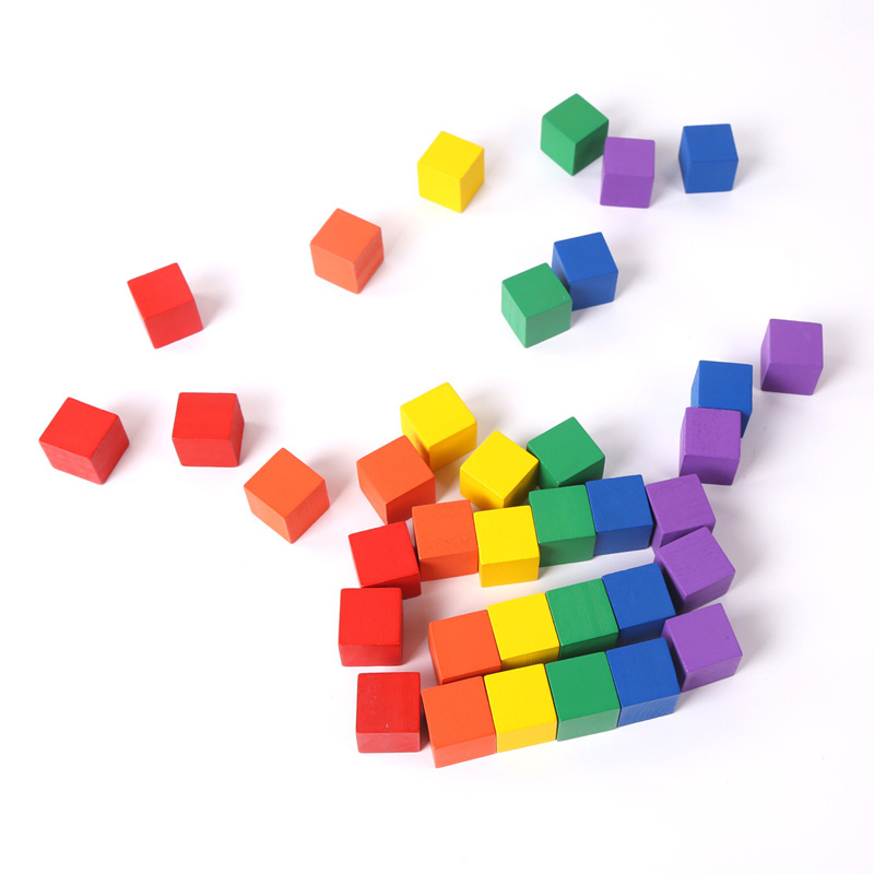 20 ピース/セットカラフルなミニ DIY 木製正方形ブロッ - Kids Toys Company のレビューと価格