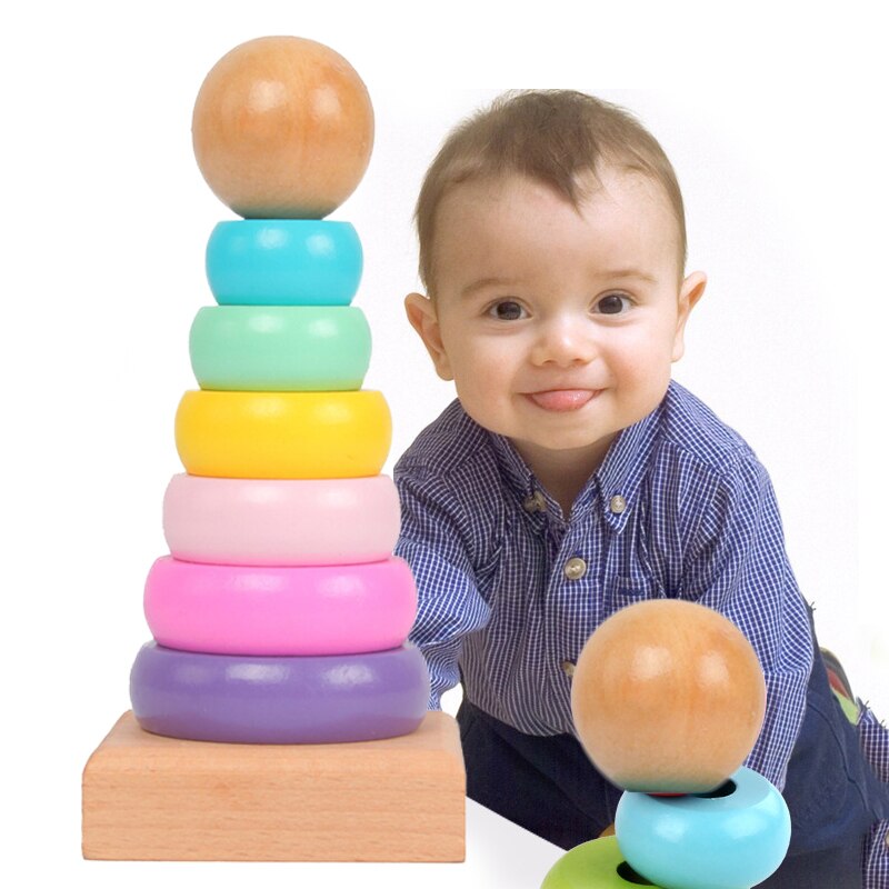 子供のためのレインボータワーフェルール木製おもちゃ、スタッキ - Kids Toys 2 Year Old のレビューと価格