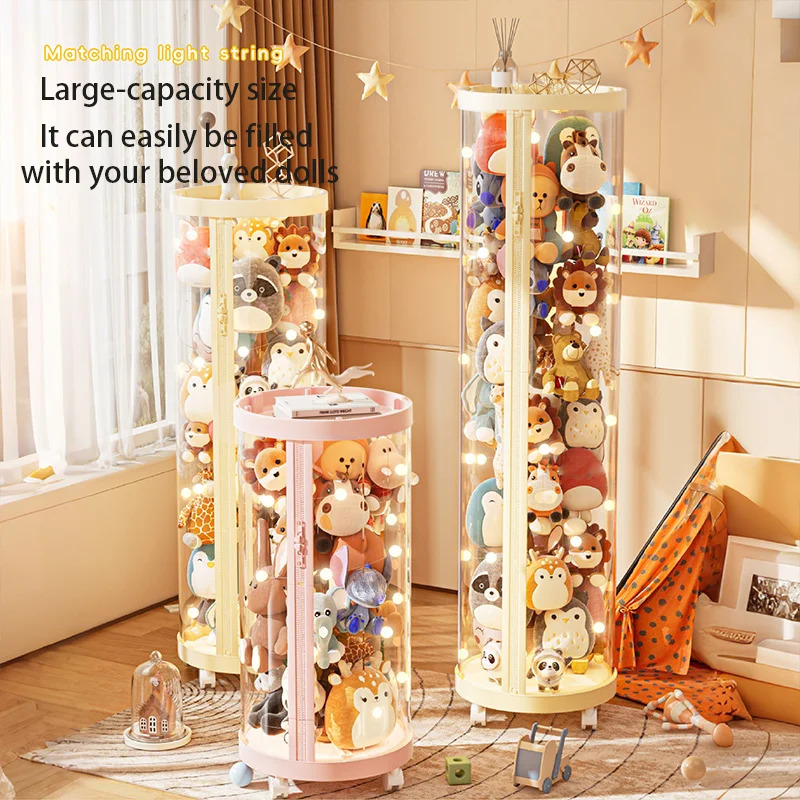 透明な人形収納ボックス、ライトチューブ付きぬいぐるみ整理ケー - Kids Zipper Toys のレビューと価格