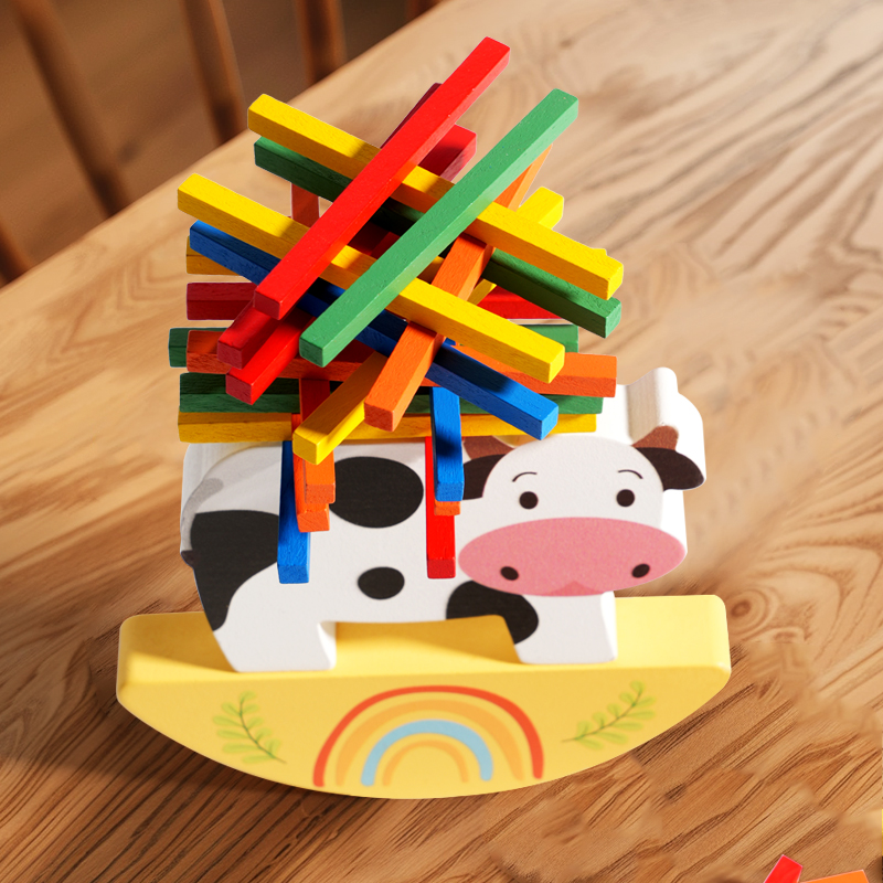 子供のための木製の動物の積み木ゲーム,バランスの取れたおもち - Wooden Blocks Stacking のレビューと価格