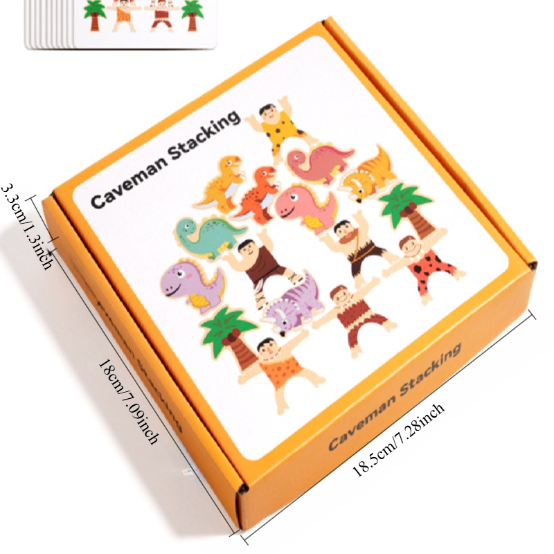 原始恐竜バランススタッキングブロック、木製教育玩具、子供向け - Wooden Blocks Stacking のレビューと価格