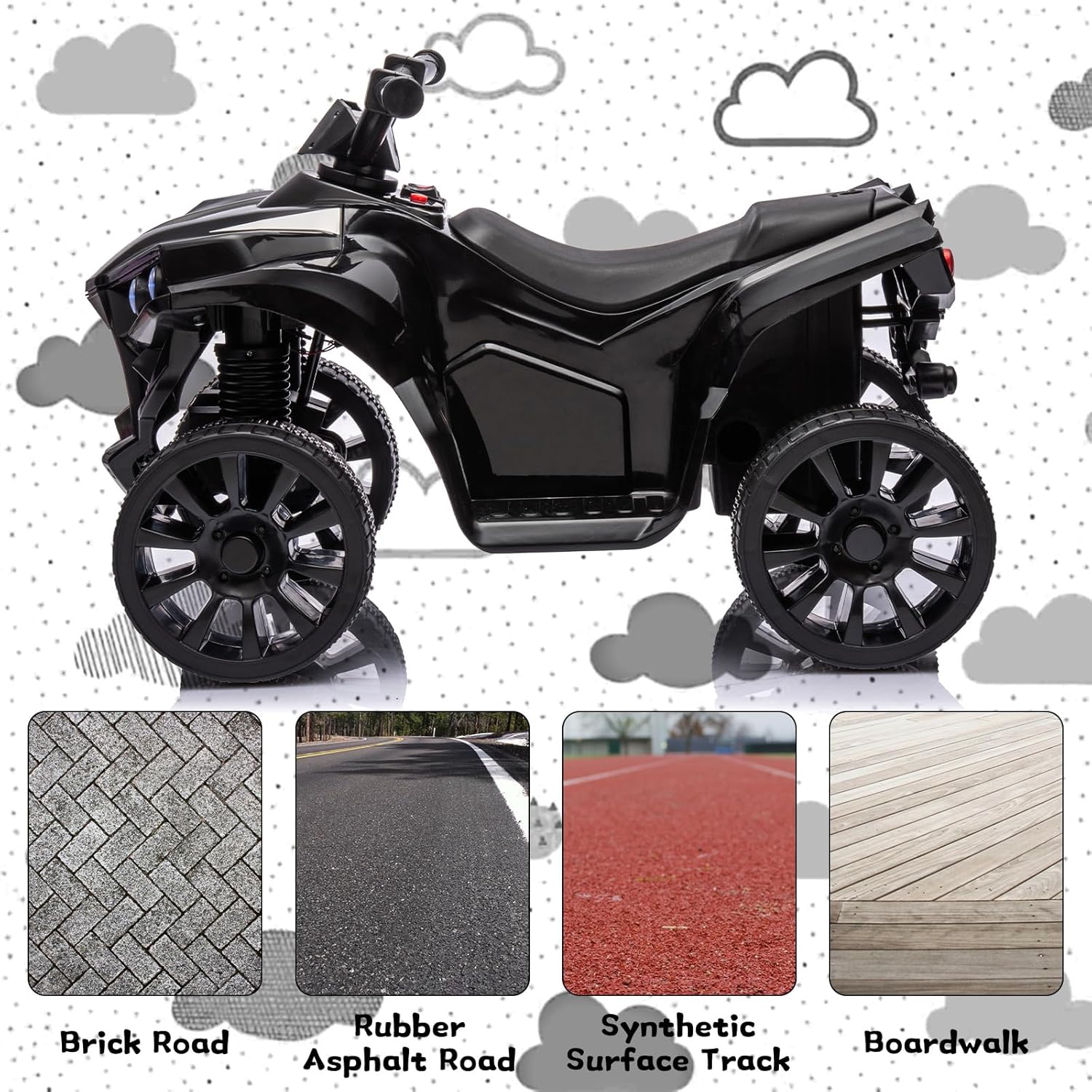 6V 電動乗用玩具、子供用ATV四輪車、最高速度1.8MPH - Kids Toys Quad のレビューと価格