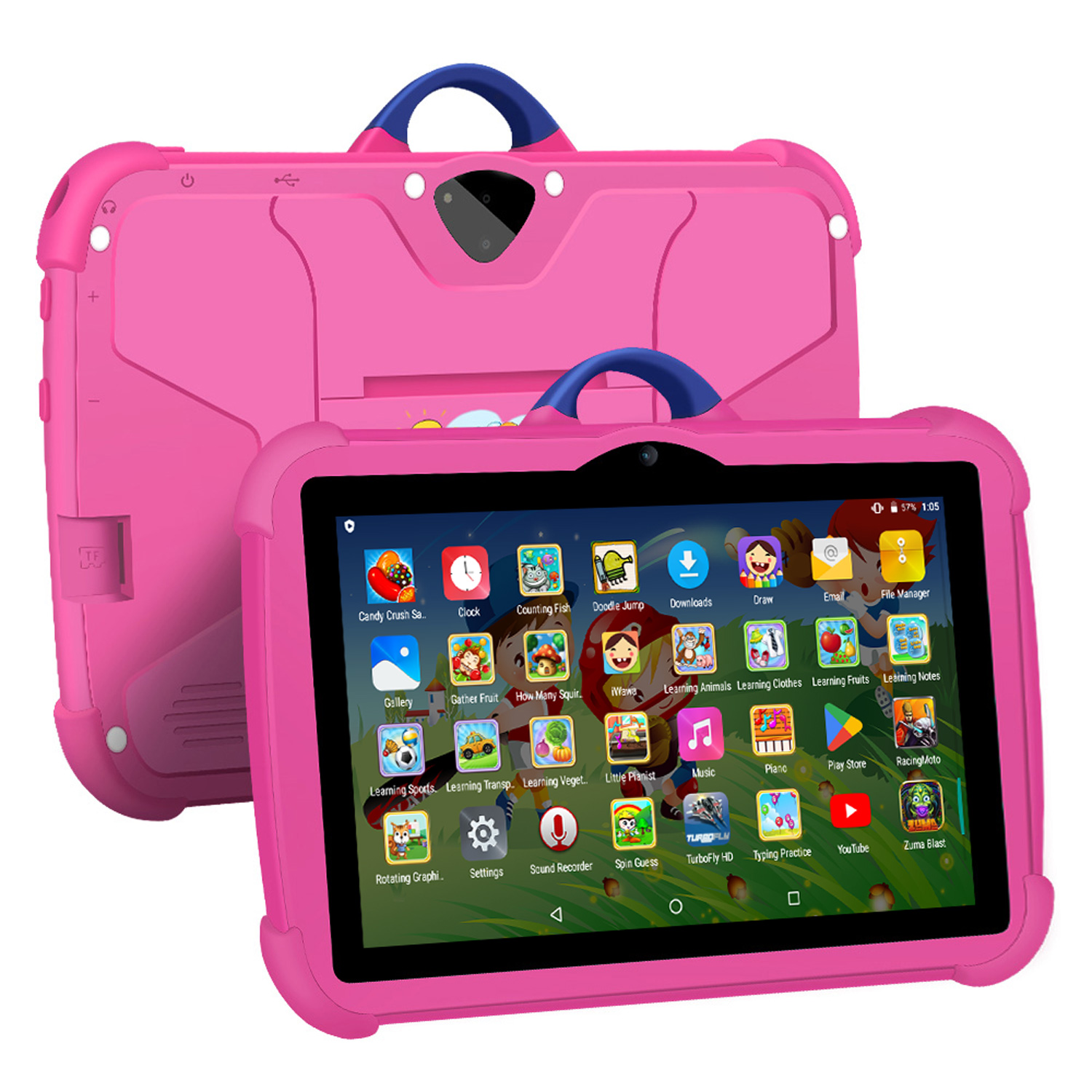 新しい漫画パターンキッズタブレット 7 インチクアッドコア  - Learning Tablet Kids のレビューと価格