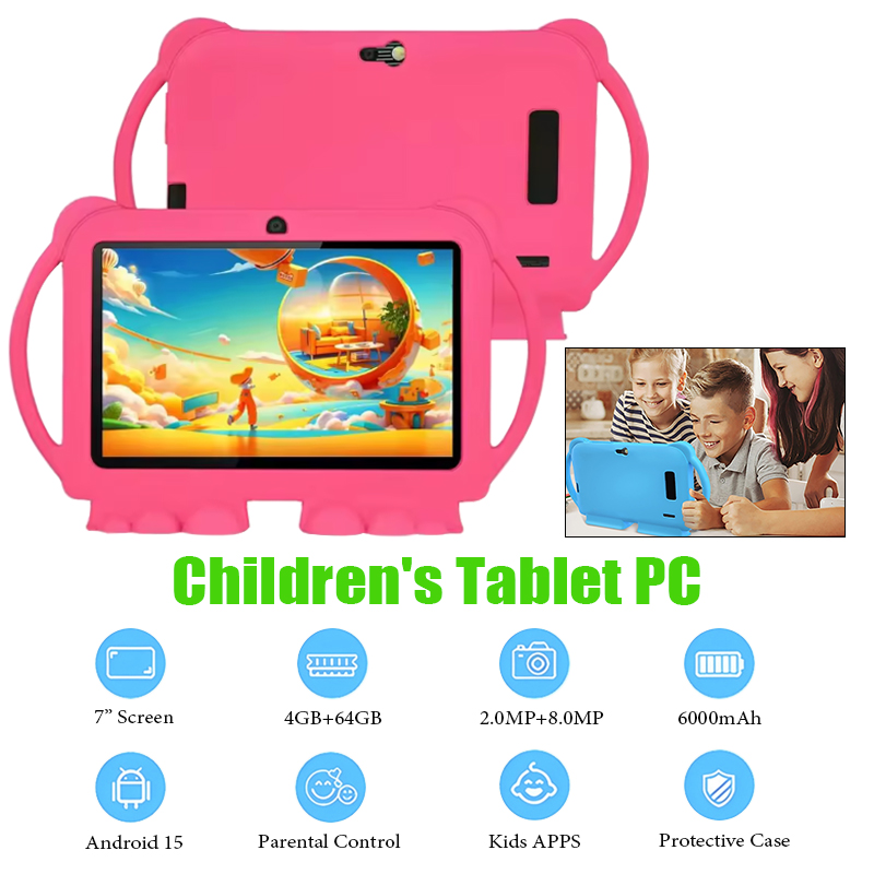 7インチ子供用タブレット、漫画柄保護ケース付き、4GB RA - Learning Tablet Kids のレビューと価格