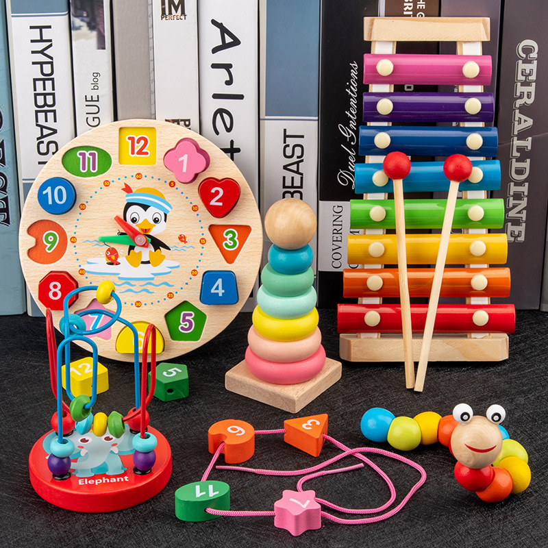 モンテッソーリ赤ちゃんのおもちゃ子供 3D 木製パズル早期学 - Kids Toys 2 Year Old のレビューと価格