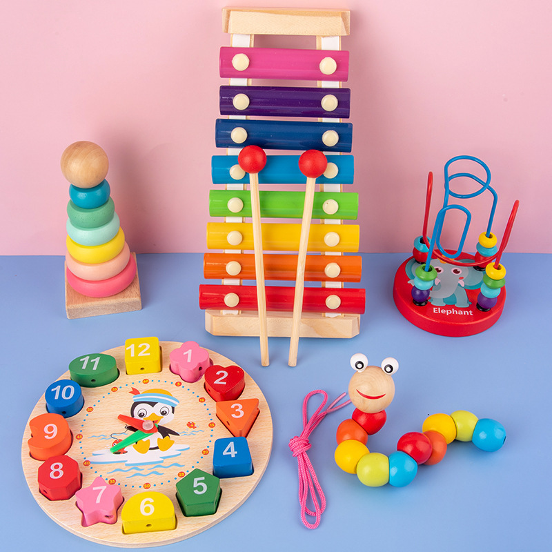 モンテッソーリ赤ちゃんのおもちゃ子供 3D 木製パズル早期学 - Kids Toys 2 Year Old のレビューと価格