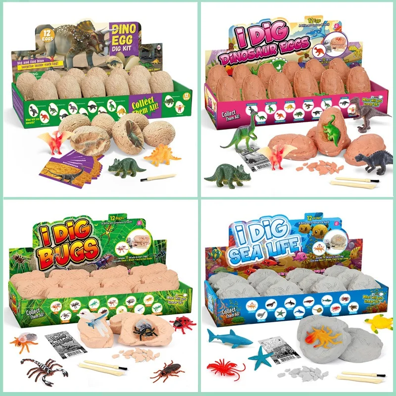 12個入り考古学恐竜の卵発掘キット、化石発掘おもちゃ、ティー - Kids Toys Videos のレビューと価格