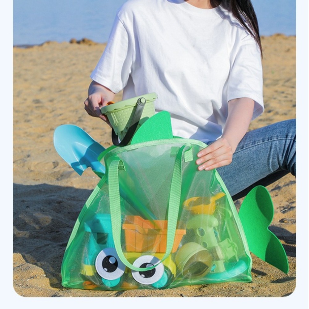 キッズメッシュビーチバッグ カラフルな漫画のサメ 動物 砂が - Kids Toys Animal のレビューと価格