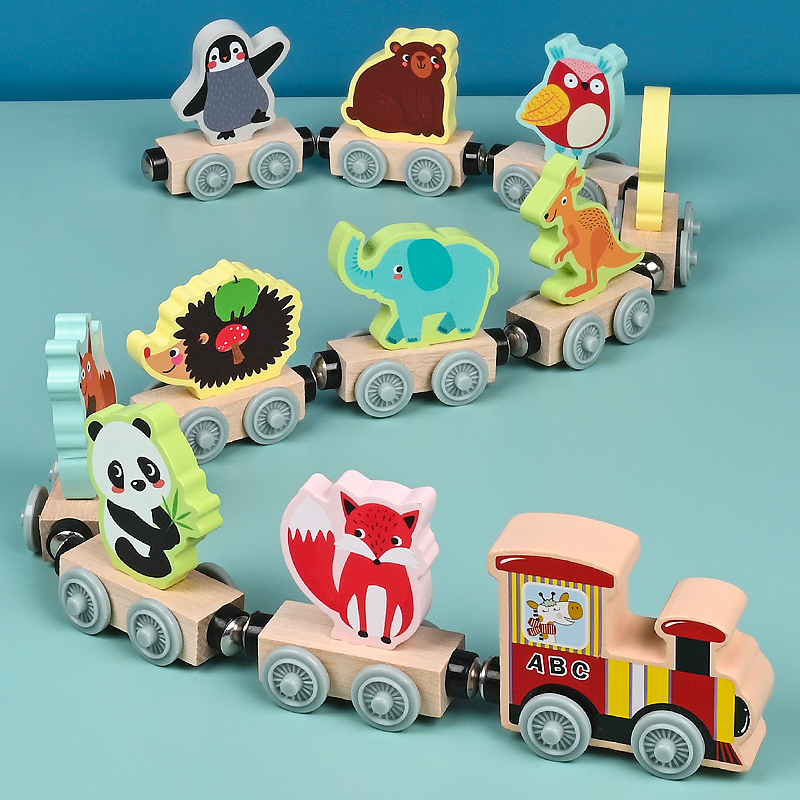 子供のための磁気木製パズル,赤ちゃんの輸送,動物の果物のおも - Wooden Blocks Stacking のレビューと価格