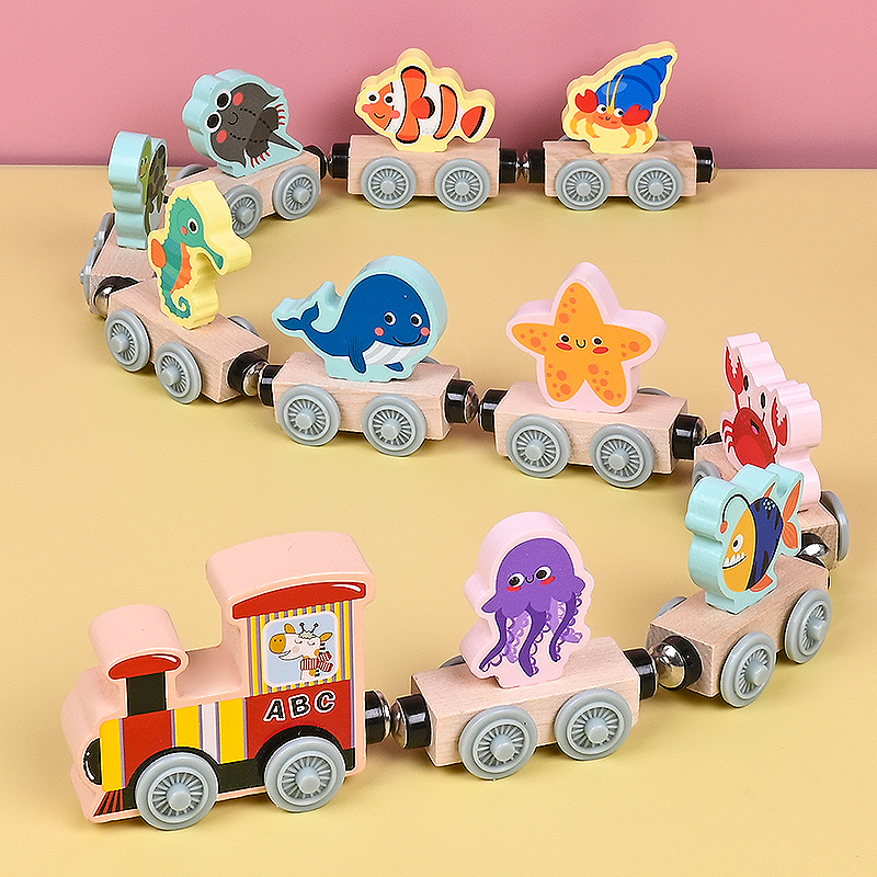 子供のための磁気木製パズル,赤ちゃんの輸送,動物の果物のおも - Wooden Blocks Stacking のレビューと価格