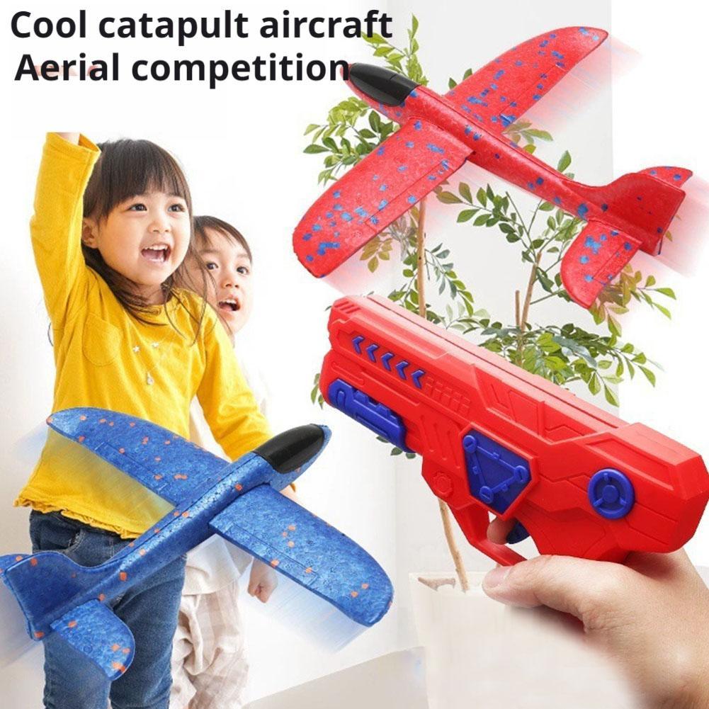カタパルト飛行機ランチャーおもちゃフォームグライダー航空機シ - Catapult Launcher Toy のレビューと価格