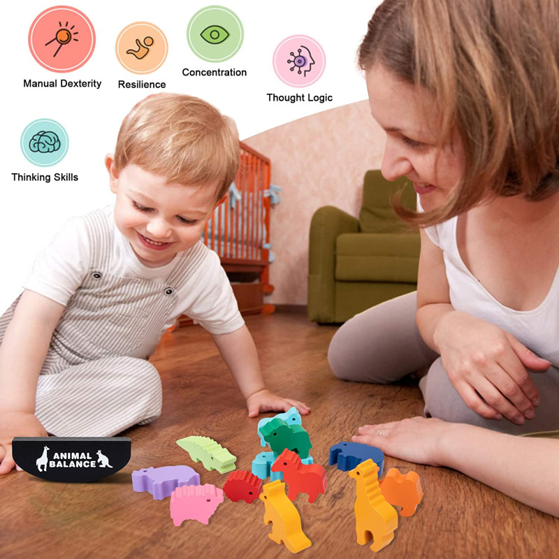 新しい子供モンテッソーリ木製動物バランスブロックボードゲーム - Kids Toys Videos のレビューと価格
