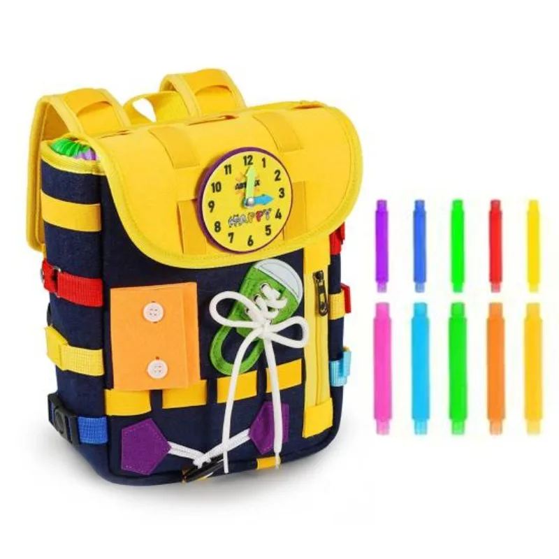 モンテッソーリ フェルト バックパック 幼児用 バックル ジ - Kids Zipper Toys のレビューと価格