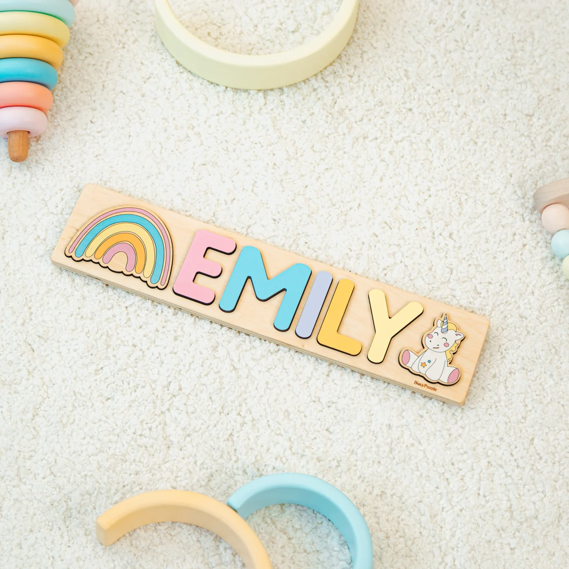 ペグ付きパーソナライズされた名前パズル |   子供向け木製 - Kids Toys Xmas のレビューと価格