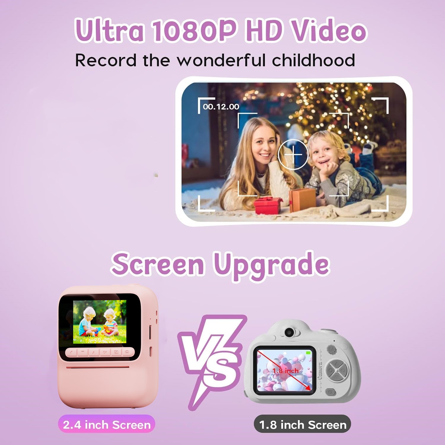 子供インスタントカラー印刷カメラ 1080P カラフルな写真 - Kids Toys Videos のレビューと価格