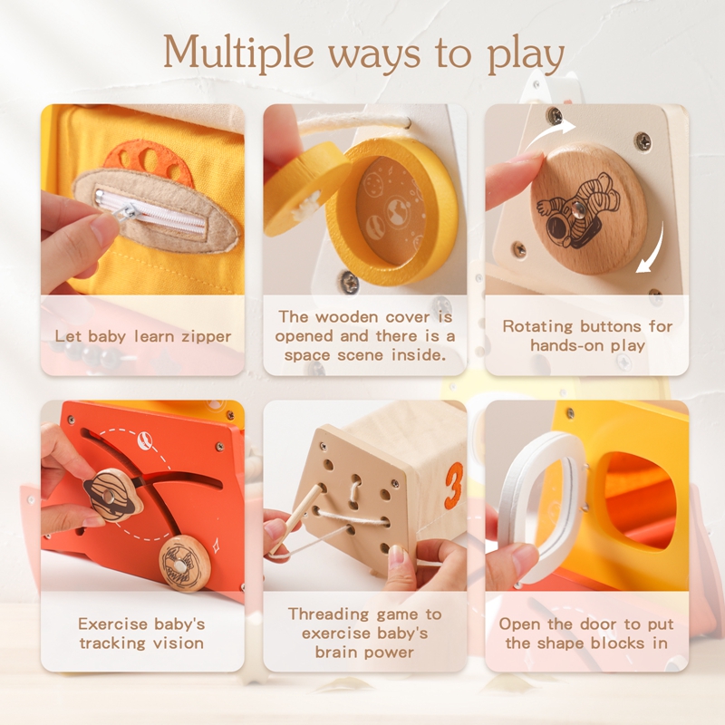 子供のための木製モンテッソーリおもちゃ,読書板,ブナ材,教育 - Wooden Blocks Stacking のレビューと価格