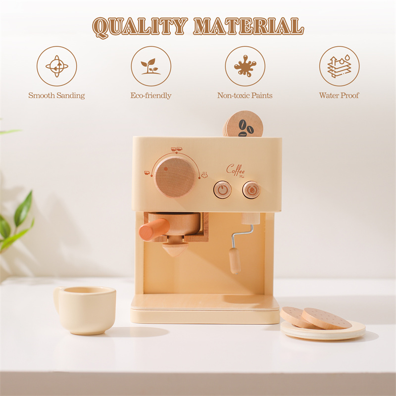 子供木製モンテッソーリおもちゃセット子供コーヒーマシンキッチ - Wooden Blocks Stacking のレビューと価格
