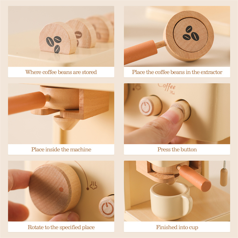 子供木製モンテッソーリおもちゃセット子供コーヒーマシンキッチ - Wooden Blocks Stacking のレビューと価格