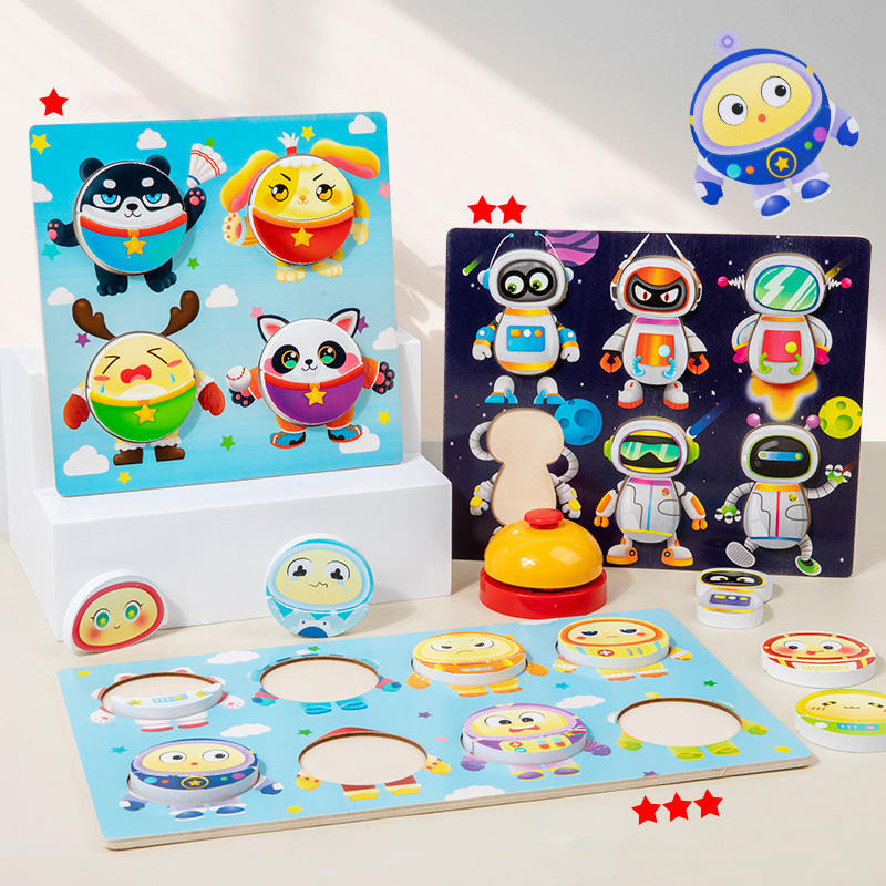モンテッソーリ-ダブルバトルビルディングブロックパズル、親子 - Wooden Blocks Stacking のレビューと価格