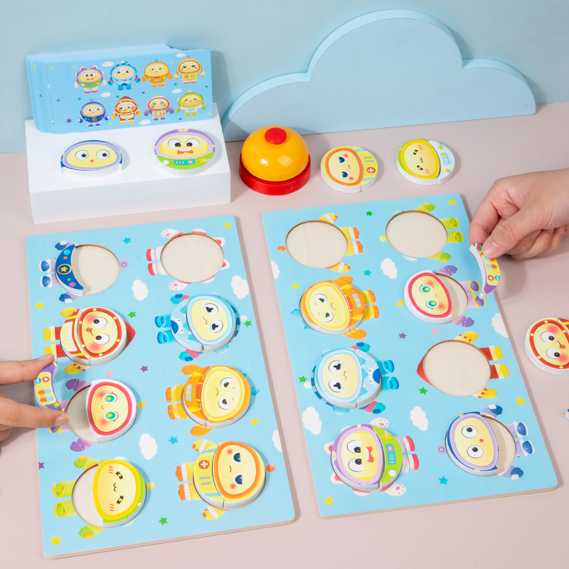 モンテッソーリ-ダブルバトルビルディングブロックパズル、親子 - Wooden Blocks Stacking のレビューと価格